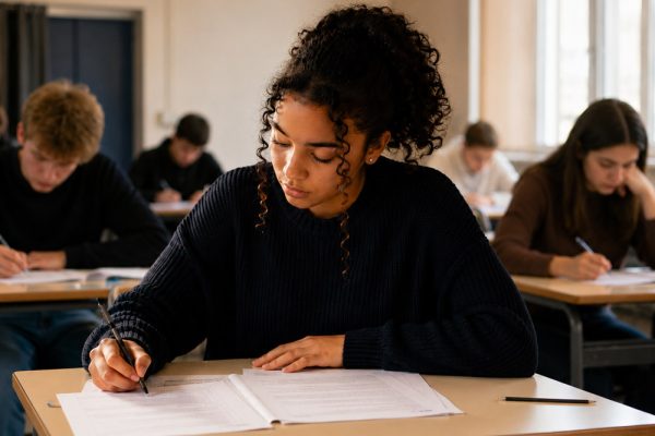 Lycéen préparant une année scolaire déterminante